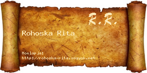 Rohoska Rita névjegykártya